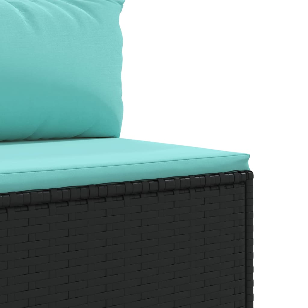 Set Divani da Giardino 5 pz con Cuscini Nero in Polyrattan - homemem39
