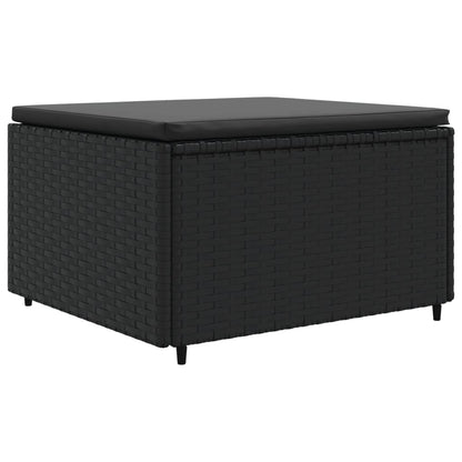 Set Mobili da Giardino 6 pz con Cuscini in Polyrattan Nero