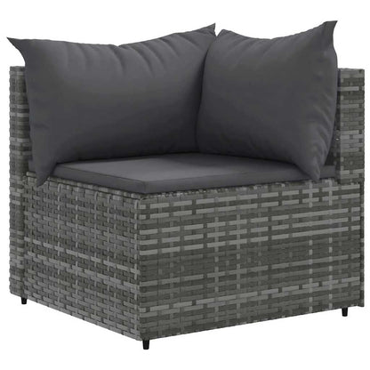 Set Divani da Giardino 6 pz con Cuscini in Polyrattan Grigio | homemem39