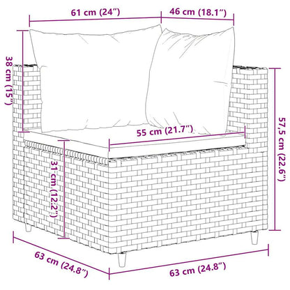 Set Divani da Giardino 5 pz con Cuscini Marrone in Polyrattan | homemem39