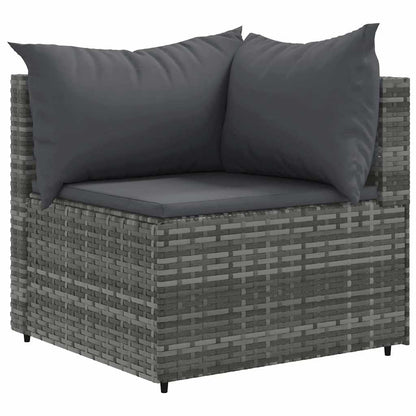 Set Divani da Giardino 7 pz con Cuscini in Polyrattan Grigio - homemem39