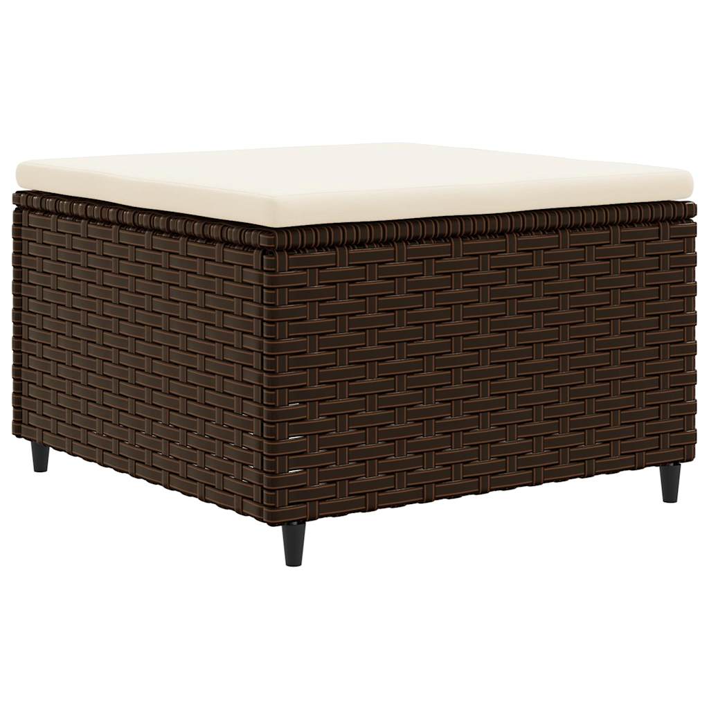 Set Mobili da Giardino 6pz con Cuscini in Polyrattan Marrone | homemem39