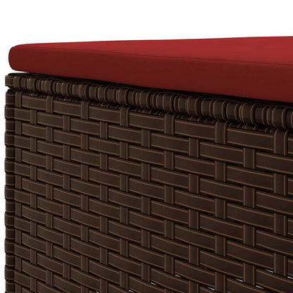Set Mobili da Giardino 6pz con Cuscini in Polyrattan Marrone | homemem39