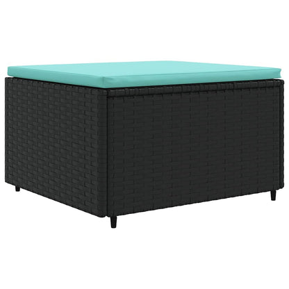 Set Salotto da Giardino con Cuscini 7pz Nero Polyrattan | homemem39