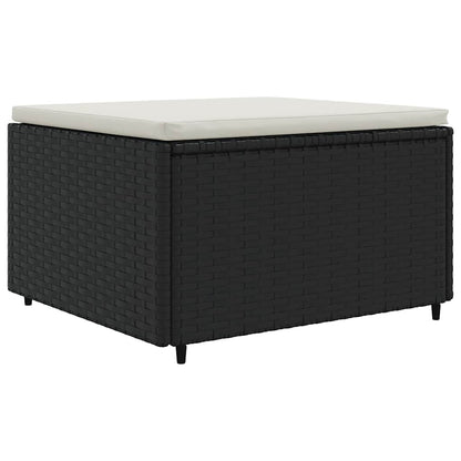 Set Mobili da Giardino con Cuscini 8 pz Nero in Polyrattan