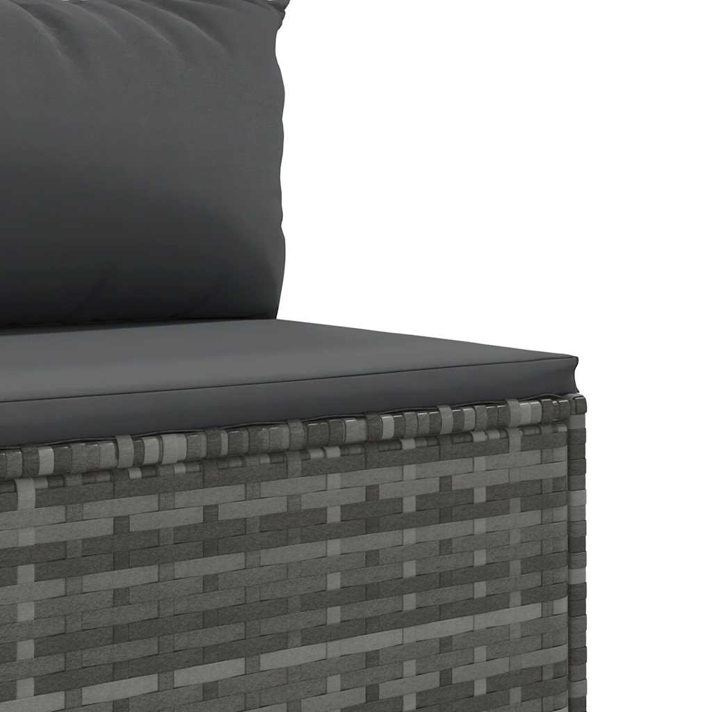 Set Divani da Giardino 8 pz con Cuscini in Polyrattan Grigio | homemem39