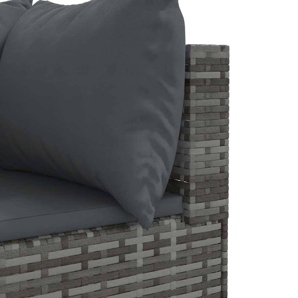 Set Divani da Giardino 8 pz con Cuscini in Polyrattan Grigio | homemem39