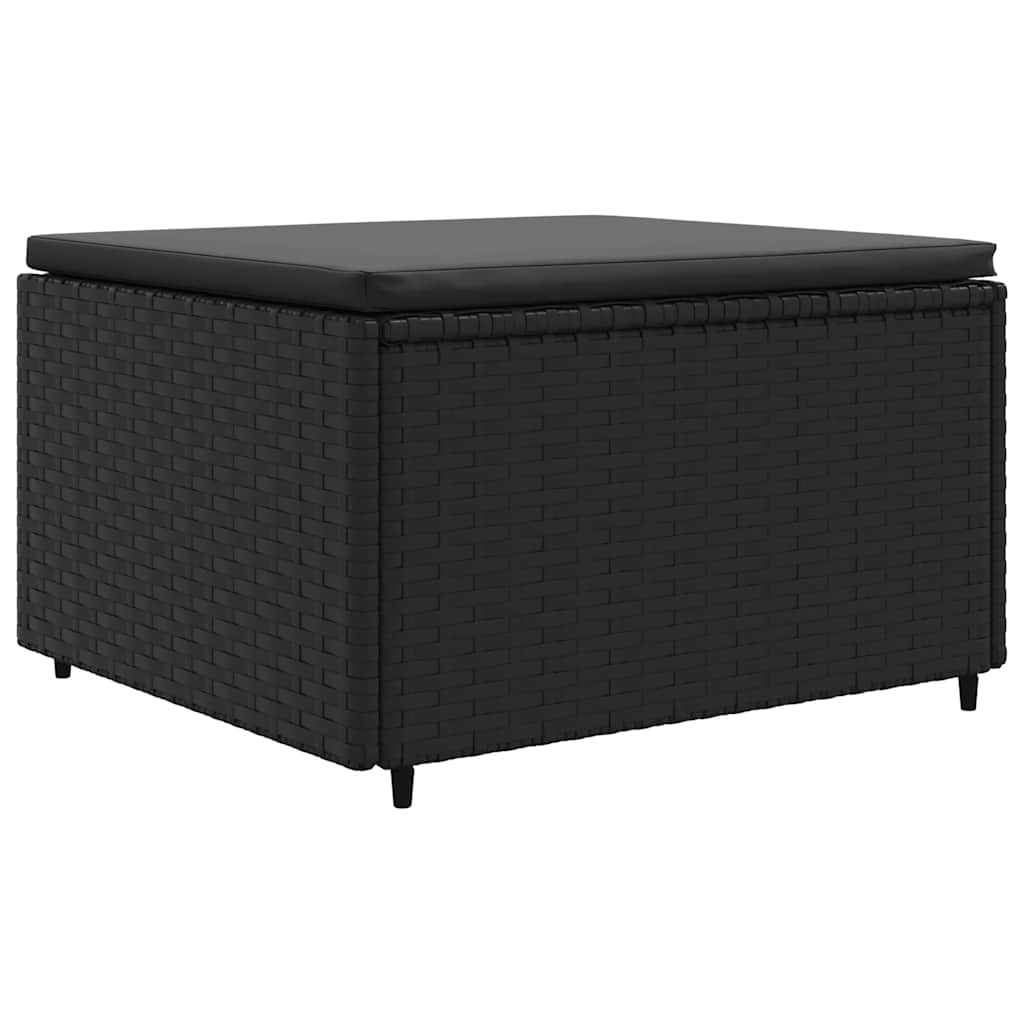 Set Mobili da Giardino con Cuscini 8 pz Nero in Polyrattan | homemem39