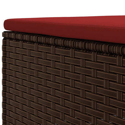 Set Divani da Giardino 8 pz con Cuscini in Polyrattan Marrone