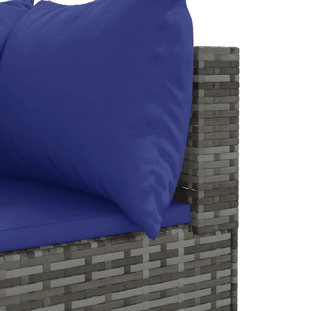 Set Divani da Giardino 8 pz con Cuscini in Polyrattan Grigio | homemem39