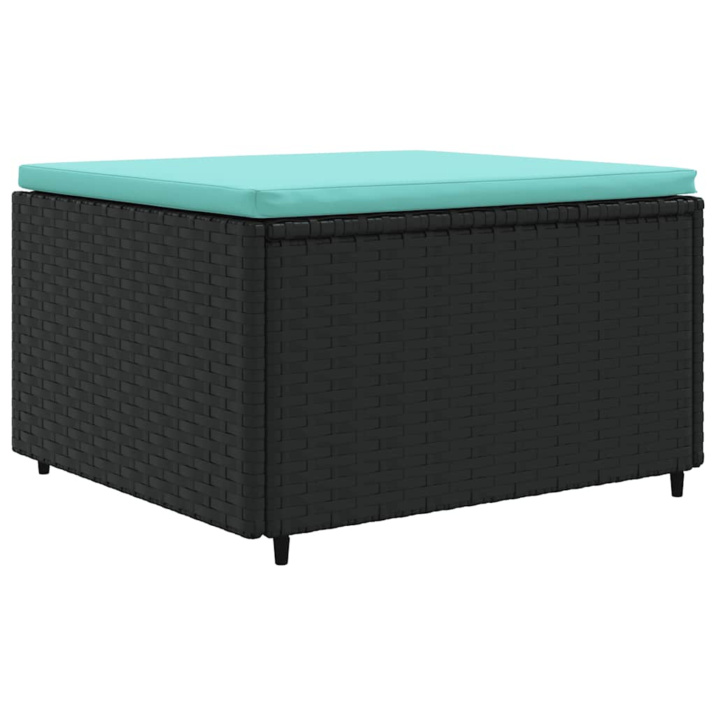 Set Mobili da Giardino 6 pz con Cuscini in Polyrattan Nero | homemem39