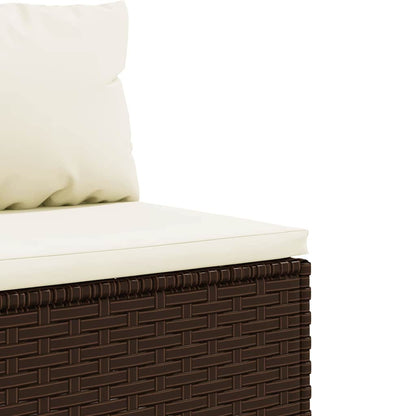 Set Mobili da Giardino 6pz con Cuscini in Polyrattan Marrone