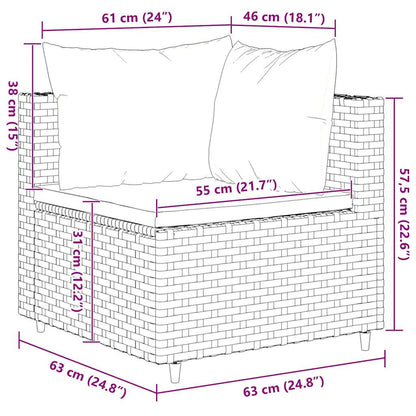 Set Mobili da Giardino 6 pz con Cuscini in Polyrattan Nero - homemem39