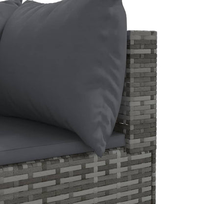 Set Divani da Giardino 10 pz con Cuscini in Polyrattan Grigio | homemem39