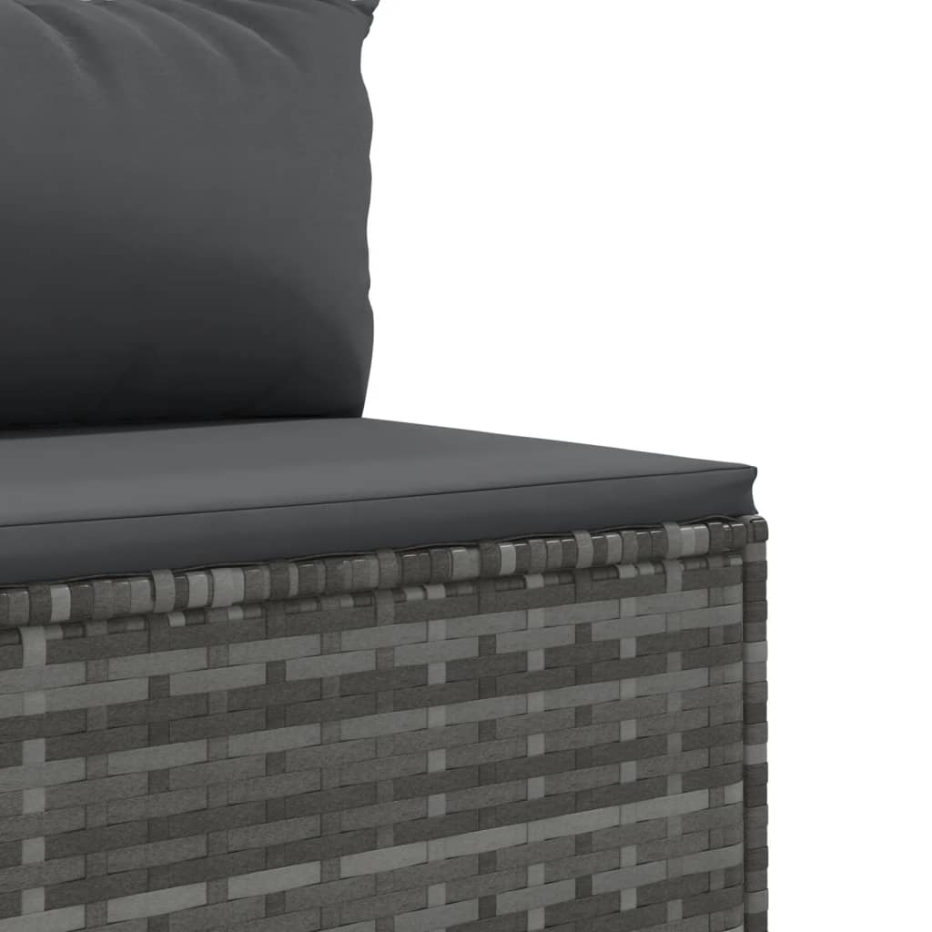Set Divani da Giardino 10 pz con Cuscini in Polyrattan Grigio | homemem39