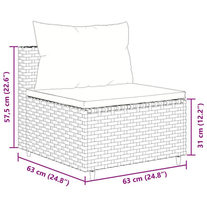 Set Salotto da Giardino 10pz con Cuscini in Polyrattan Nero | homemem39