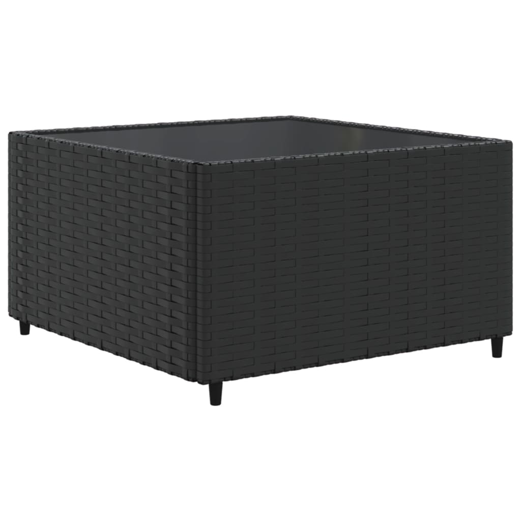Set Mobili da Giardino 11 pz con Cuscini in Polyrattan Nero