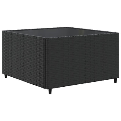 Set Mobili da Giardino 11 pz con Cuscini in Polyrattan Nero