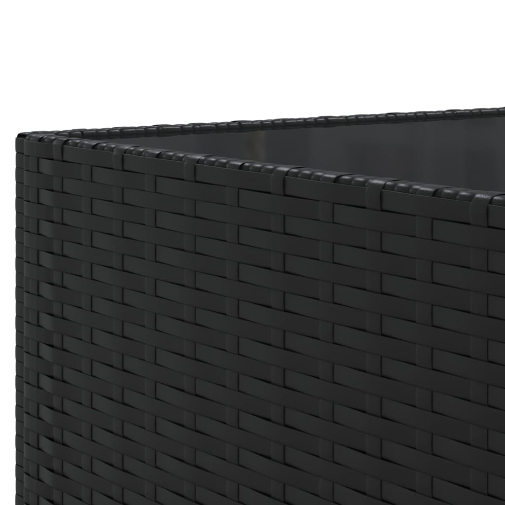 Set Mobili da Giardino 11 pz con Cuscini in Polyrattan Nero