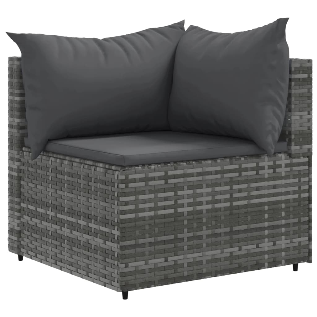 Set Divano da Giardino 9 pz con Cuscini Grigio in Polyrattan | homemem39