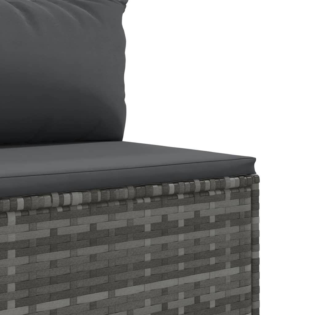 Set Divano da Giardino 9 pz con Cuscini Grigio in Polyrattan | homemem39