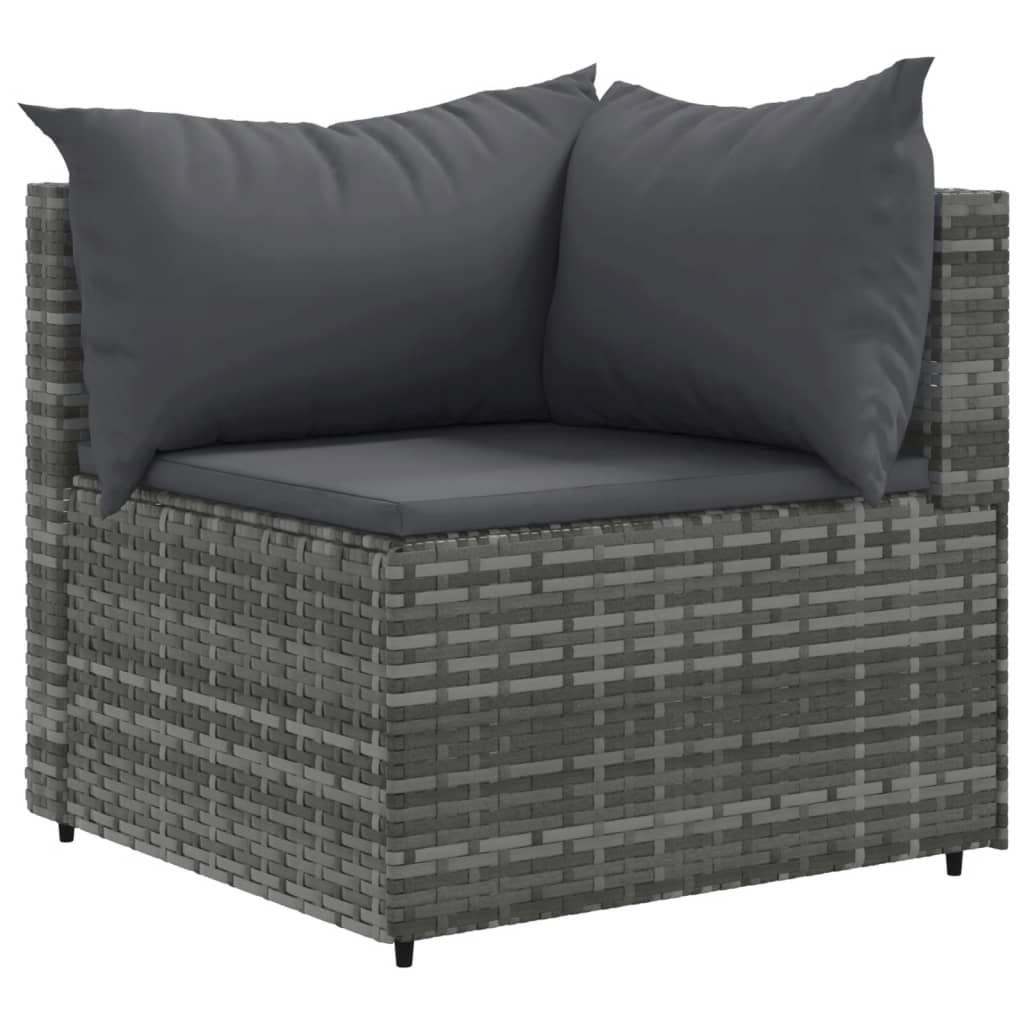 Set Divano da Giardino 10 pz con Cuscini Grigio in Polyrattan | homemem39