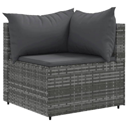 Set Divano da Giardino 10 pz con Cuscini Grigio in Polyrattan | homemem39