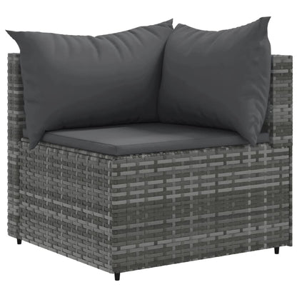 Set Divano da Giardino 10 pz con Cuscini Grigio in Polyrattan | homemem39