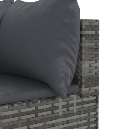 Set Divano da Giardino 10 pz con Cuscini Grigio in Polyrattan | homemem39