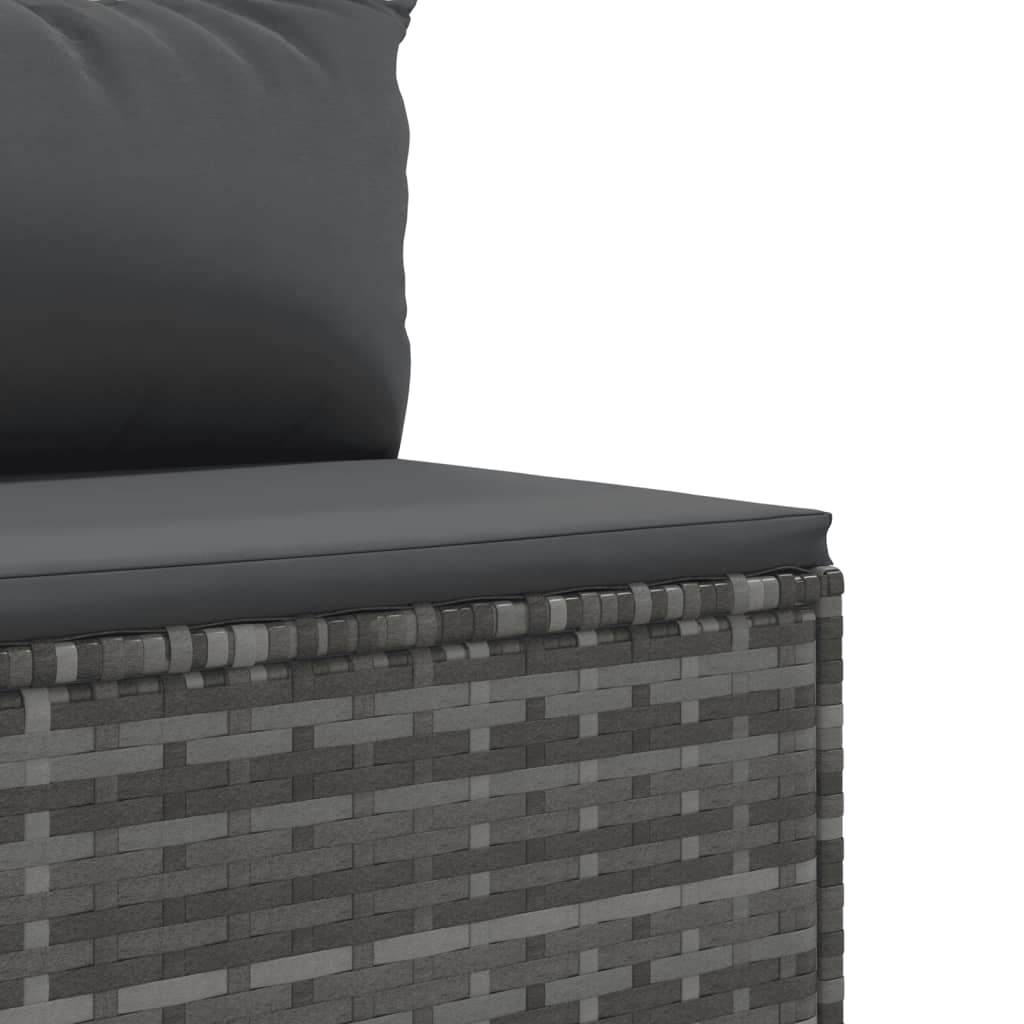 Set Divano da Giardino 10 pz con Cuscini Grigio in Polyrattan | homemem39