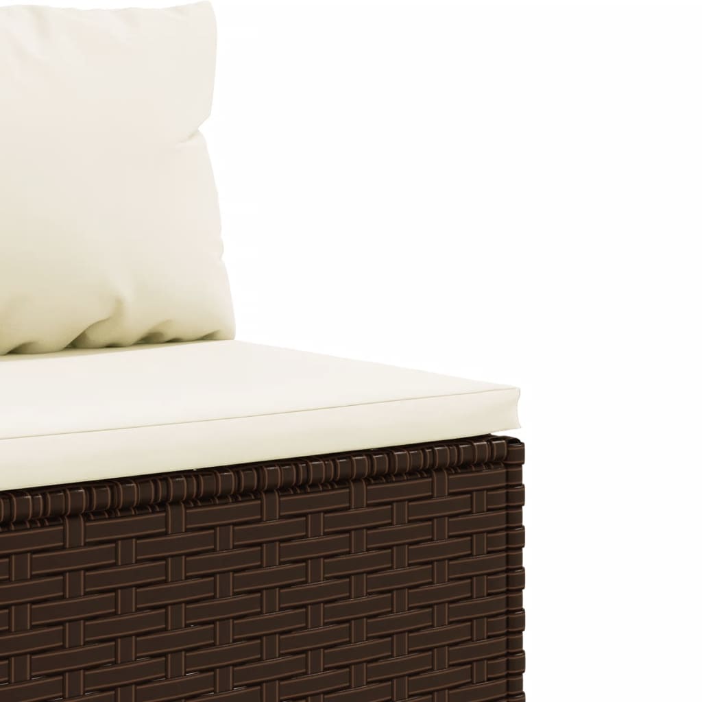 Set Divani da Giardino 11 pz con Cuscini Polyrattan Marrone | homemem39