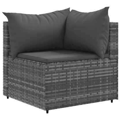 Set Divani da Giardino 11 pz con Cuscini in Polyrattan Grigio | homemem39
