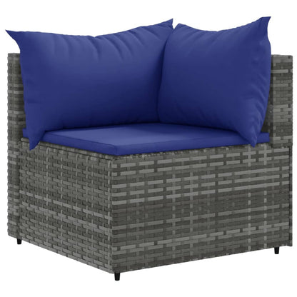 Set Divani da Giardino 11 pz con Cuscini in Polyrattan Grigio | homemem39