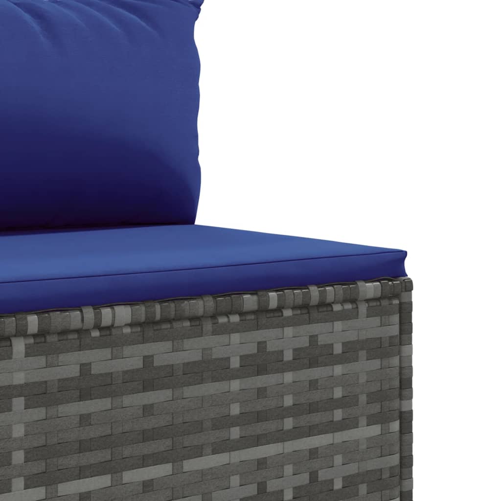 Set Divani da Giardino 11 pz con Cuscini in Polyrattan Grigio | homemem39