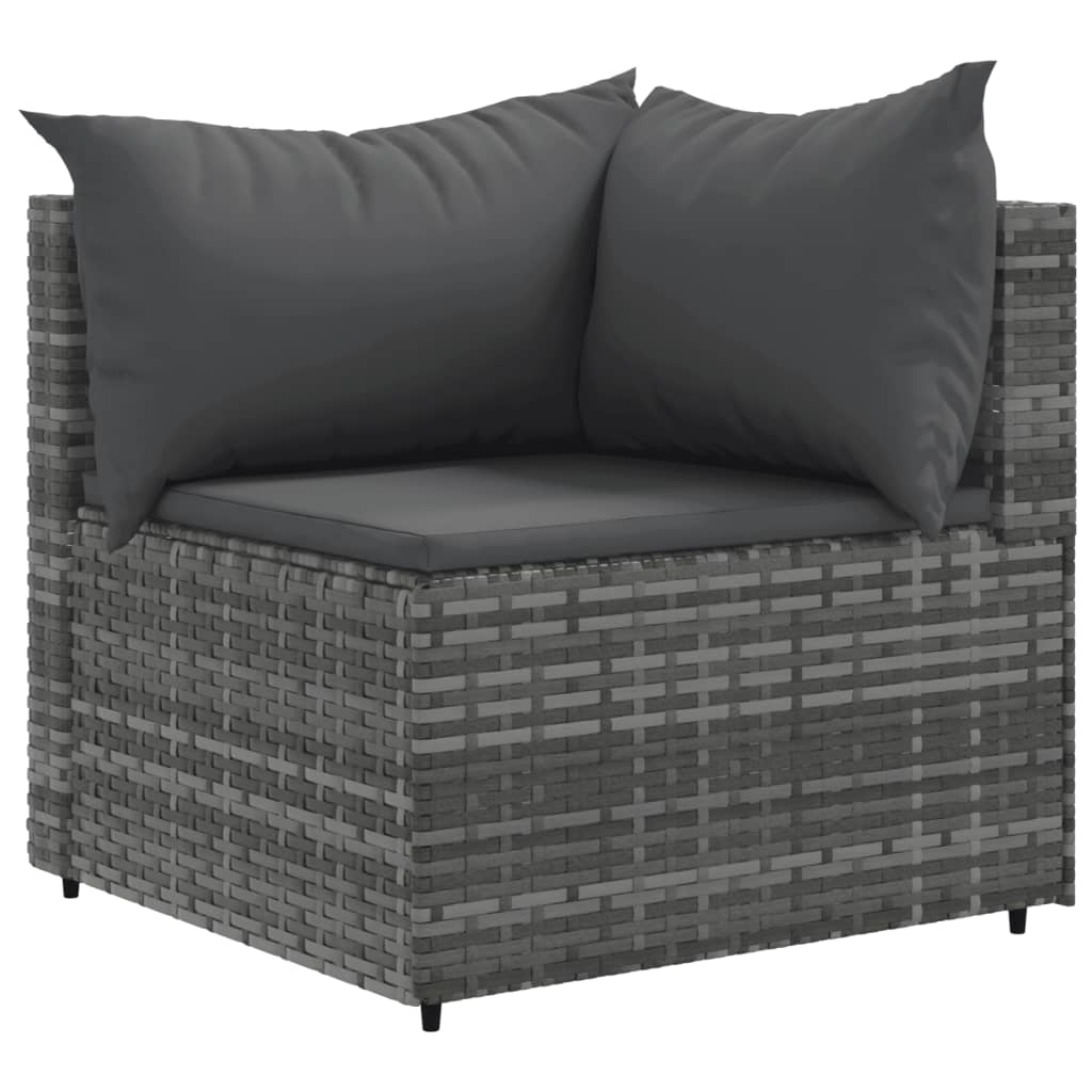 Set Divano da Giardino 10 pz con Cuscini Grigio in Polyrattan | homemem39