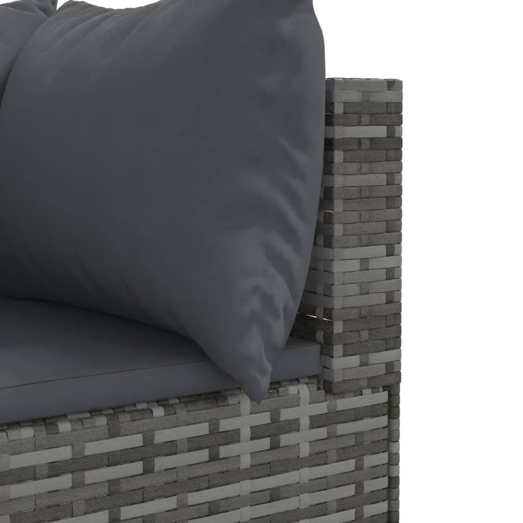 Set Divano da Giardino 10 pz con Cuscini Grigio in Polyrattan | homemem39