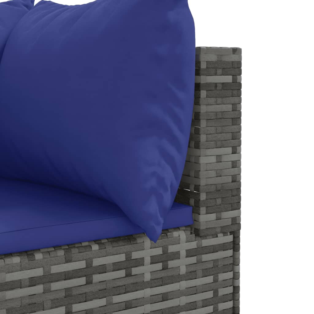 Set Divano da Giardino 10 pz con Cuscini Grigio in Polyrattan | homemem39