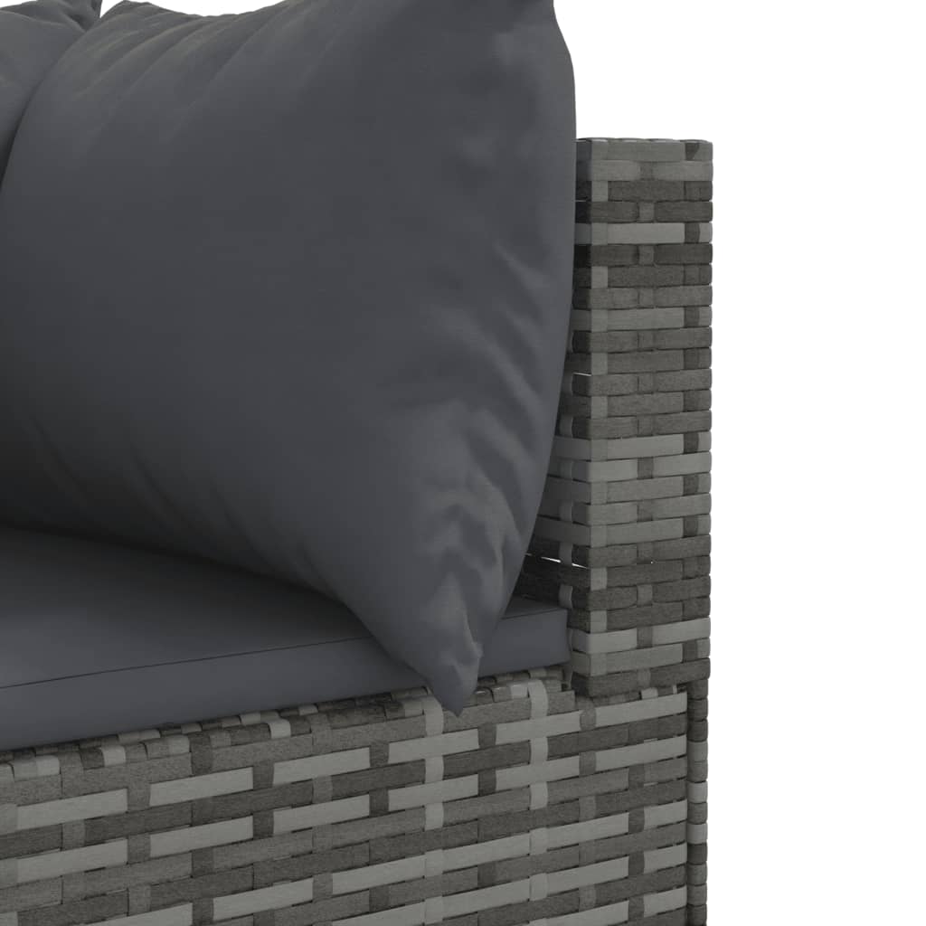 Set Divani da Giardino 11 pz con Cuscini in Polyrattan Grigio | homemem39