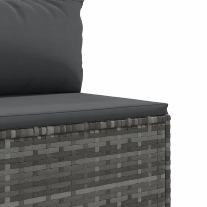 Set Divani da Giardino 11 pz con Cuscini in Polyrattan Grigio | homemem39