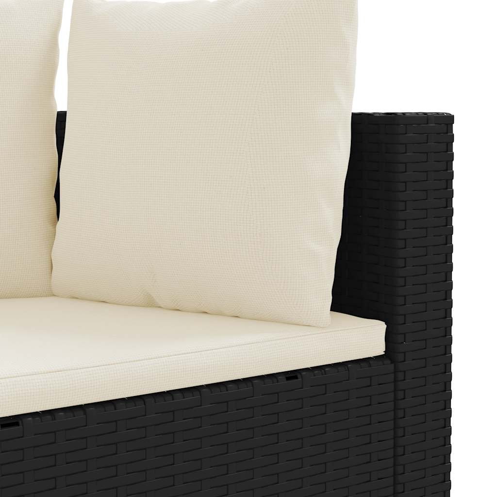 Set Divani da Giardino 4 pz con Cuscini Nero in Polyrattan | homemem39