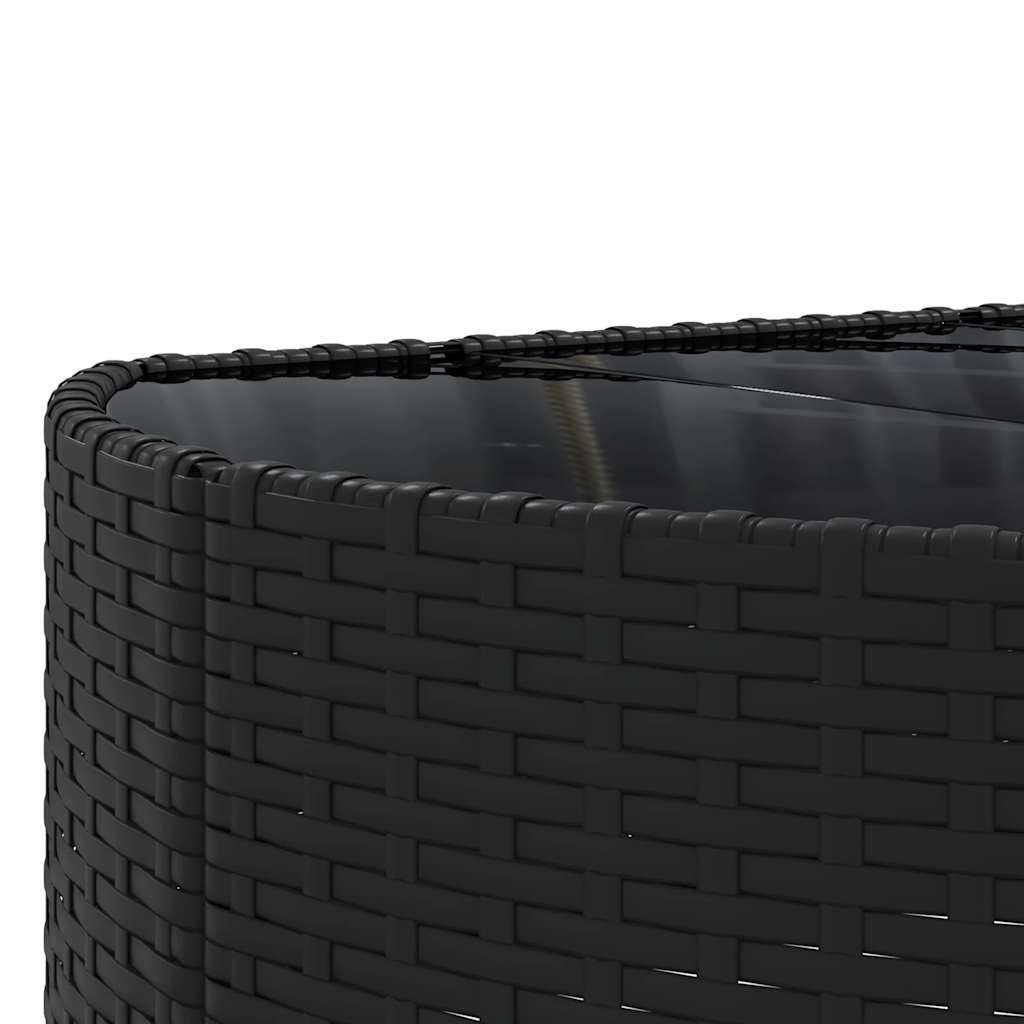 Set Divani da Giardino 4 pz con Cuscini Nero in Polyrattan | homemem39