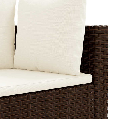 Set Divano da Giardino 4 pz con Cuscini Marrone in Polyrattan | homemem39