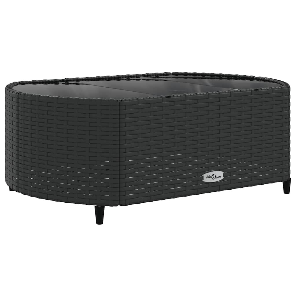 Set Divani da Giardino 4 pz con Cuscini Nero in Polyrattan | homemem39