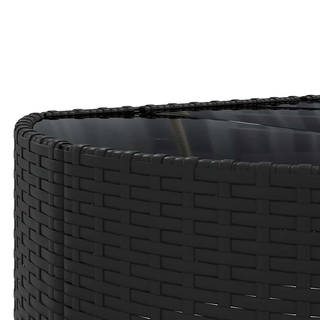 Set Divani da Giardino 4 pz con Cuscini Nero in Polyrattan | homemem39
