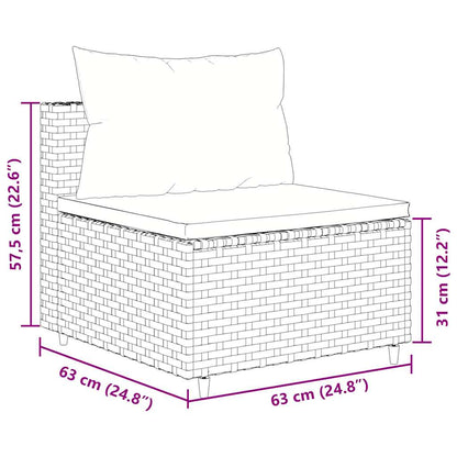 Set Divano da Giardino 4 pz con Cuscini Marrone in Polyrattan