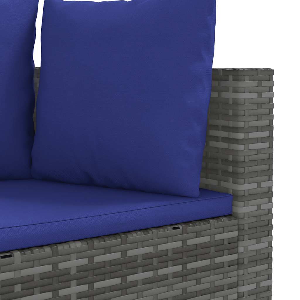 Set Divani da Giardino 4 pz con Cuscini in Polyrattan Grigio - homemem39