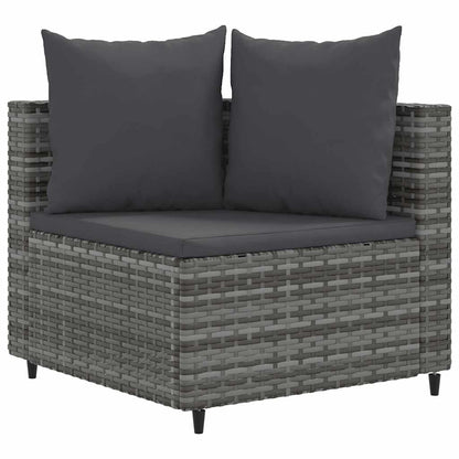 Set Divano da Giardino 6 pz con Cuscini Grigio in Polyrattan | homemem39