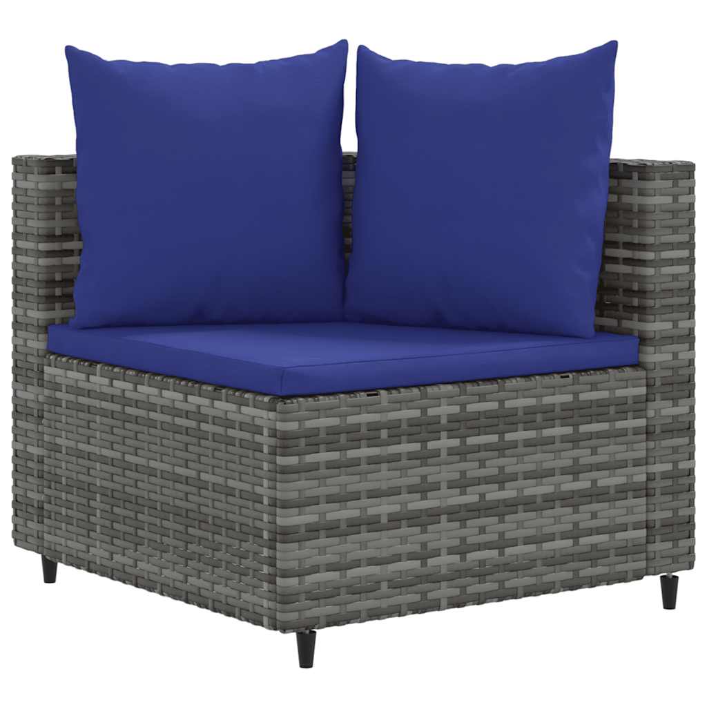 Set Divano da Giardino 6 pz con Cuscini Grigio in Polyrattan | homemem39