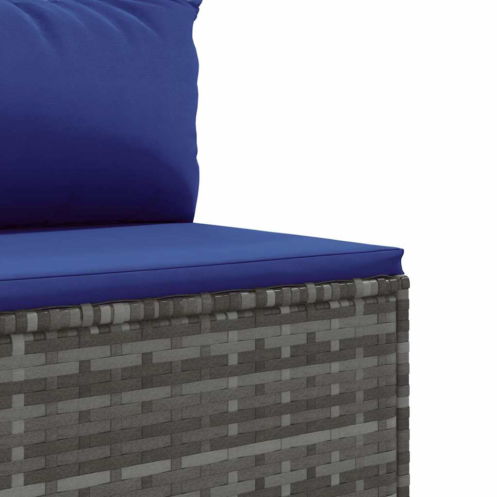 Set Divano da Giardino 6 pz con Cuscini Grigio in Polyrattan | homemem39