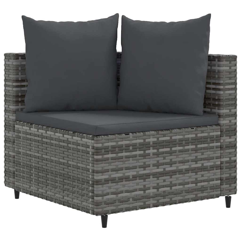 Set Divano da Giardino 10 pz con Cuscini Grigio in Polyrattan | homemem39